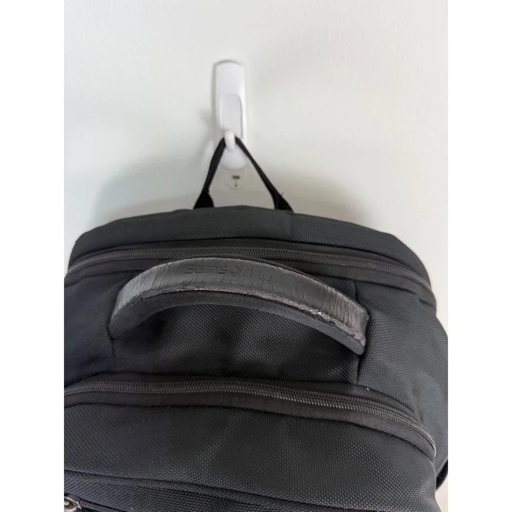 Samsonite Black Ballistic Nylon Laptop Business Backpack RFID Protection Travel